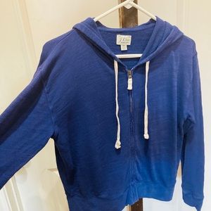 J.Crew Vintage Fleece hooded, zip up sweatshirtXS